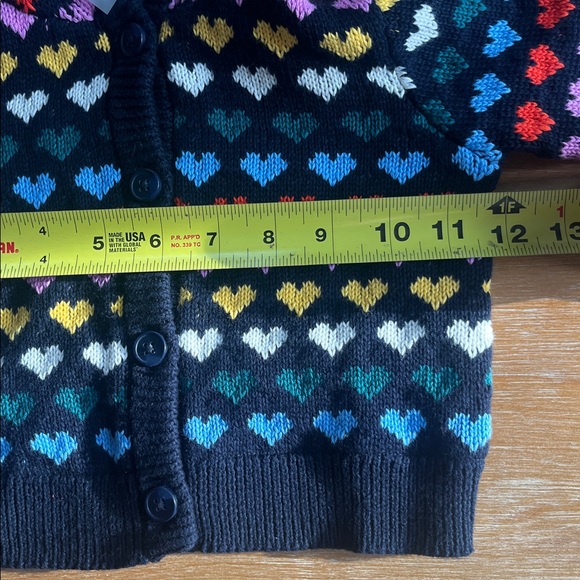 Primary Baby Rainbow Hearts cardigan Baby 6-12 months cotton with hood - Picture 6 of 7